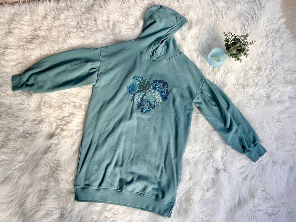 Hooded Sweatshirt with Sequin Heart
